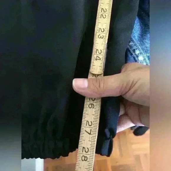 CosPlay Black Strap Pocket Pants Cuffed Bottom Polyester XS - Picture 10 of 10